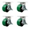 Service Caster 6'' Heavy Duty Green Poly on Cast Iron Caster Set 4 Brakes 2 Swivel Locks, 4PK CRAN-KP92S630-PUR-GB-SLB-BSL-2-SLB-2 - alternate 1
